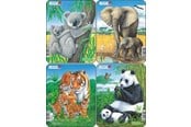 Puslespil - Larsen Puzzles Puzzles: Koala Elephant Tiger Panda (4 assorted designs) – 8 pieces Mini (18.3 x 14.3 cm) 2D Puslespil - V4