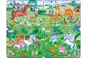 Puslespil - Larsen Puzzles Ponies Unicorns and Friends Puzzle 4 assorted designs – 11 pieces Mini (18.3 x 14.3 cm) 2D Puslespil - V5