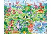Puslespil - Larsen Puzzles "Legendary Dinosaurs" Puzzle 4 assorted designs – 7 pieces Mini (18.3 x 14.3 cm) 2D Puslespil - V6