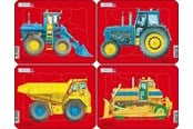 Puslespil - Larsen Puzzles Tractors Dump Truck and Bulldozer Puzzle (Assorted 4 Designs) – 10 Pieces Mini (18.3 x 14.3 cm) 2D Puslespil - Z1
