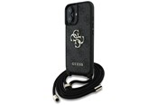 Mobil - Covers & Cases - GUESS 4G Big Logo Cord Stap Crossbody Case for iPhone 16 Black - 3666339434267