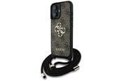 Mobil - Covers & Cases - GUESS 4G Big Logo Cord Stap Crossbody Case for iPhone 16 Plus Brown - 3666339434427