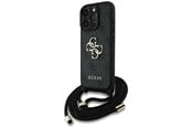 Mobil - Covers & Cases - GUESS 4G Big Logo Cord Stap Crossbody Case for iPhone 16 Pro Black - 3666339434281