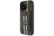 Mobil - Covers & Cases - GUESS 4G Stripes case with Magsafe wallet for iPhone 16 Pro Max brown - 3666339342593