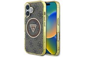 Mobil - Covers & Cases - GUESS IML Metal Glitter 4G Circle Triangle MagSafe Case for iPhone 16 - Brown - 3666339430214