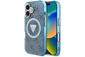 Mobil - Covers & Cases - GUESS IML Metal Glitter 4G Circle Triangle MagSafe Case for iPhone 16 - Blue - 3666339430368