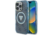 Mobil - Covers & Cases - GUESS IML Metal Glitter 4G Circle Triangle MagSafe Case for iPhone 16 Pro Max - Blue - 3666339430399