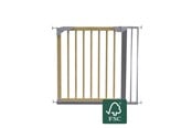 Baby Udstyr - BabyDan Designer Gate med 2 forlænger, nature/ silver - 501242
