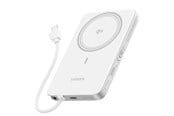 Powerbank - UGREEN MagFlow Air 30W Magnetic Wireless Power Bank with built-in USB-C cable - White - 10000 mAh - 75983B