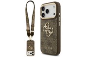 Mobil - Covers & Cases - GUESS 4G Big 4G Classic Logo Big Strap Metal Buttons Case for iPhone 17 Pro - Brown - 3666339488734