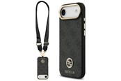 Mobil - Covers & Cases - GUESS 4G Strass Logo & Big Strap Metal Buttons MagSafe Case for iPhone Air - Black - 3666339550813