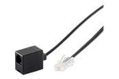Netværkskabel - S-Impuls phone extension cable - 15 m - black - Sort - 15m - 70235-8/8