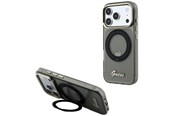 Mobil - Covers & Cases - GUESS IML Ring Stand 360 Script Metal Logo MagSafe Case for iPhone 17 Pro Max / 18 Pro Max - Black - 3666339655471