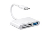 USB hub - SiGN 4-in-1 USB-C Adapter to USB-A / SD / TF / USB-C - White USB hub - SN-4IN1-USB-C