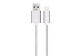 USB kabel - SiGN USB cable with Lightning for iPhone & iPad Silver/nylon - 2.4A - 1m - Ligh-10S
