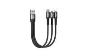 USB kabel - SiGN 3-in-1 Cable Lightning - USB-C - 0.15m - 3.5A - 20W - Black - SN-01530G10
