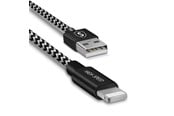 USB kabel - SiGN Skin Lightning Cable 2.4A - 0.25m - Black/White - SNCAB-L025M