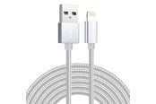 USB kabel - SiGN USB to Lightning Cable - 2.1A - 3m - Nylon - Silver - SNCAB-LIGH3MSIL