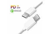 USB kabel - SiGN Fast Charging Cable USB-C to USB-C 60W - 3A - PD - 0.25m - White - SNCAB-USBC25