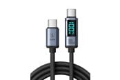 USB kabel - SiGN USB-C to USB-C Cable 100W with Display - 2m - Black - SN-CC100-2M