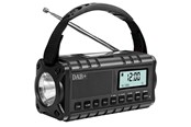 DAB, netværks- og clockradio - SiGN Emergency Radio DAB+/FM with Hand Crank/Battery/Solar Cells/USB Power - Black - SN-PBDYN-PLUS