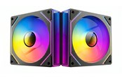 Kabinet Køler - DUTZO INF 120 PWM ARGB Reverse (2-pack) - Kabinet køler - 120mm - Sort med RGB LED lys - 28 dBA - 8501027