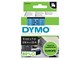 Papir, Fotopapir og Etiketter - DYMO D1 tape | 9mm x 7m rulle | sort på blå - S0720710