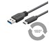 USB kabel - Pro USB-A <-> USB-C - 0.5m - USB 3.0 - Sort - PUSB3.2G1-AC-BLK-0.5M