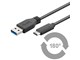 USB kabel - Pro USB-A <-> USB-C - 2m - USB 3.0 - Sort - PUSB3.2G1-AC-BLK-2M