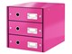 Arkivering & Opbevaring - Leitz Skuffekabinet  Click & Store WOW 3 skuffer Pink - 60480023
