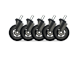 Gamer Stol - DUTZO Premium 3" universal gummihjul til alle stol typer - Sort - Gummi - DGCA-75MMRBWU-BK