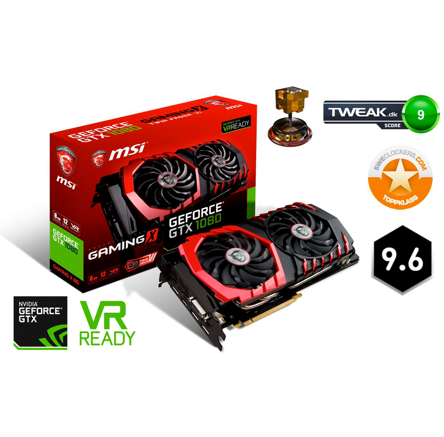 Grafikkort - MSI GeForce GTX 1080 GAMING X - 8GB GDDR5X RAM - Grafikkort - GTX 1080 GAMING X 8G