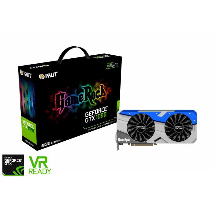 Grafikkort - Palit GeForce GTX 1080 GameRock - 8GB GDDR5X RAM - Grafikkort - NEB1080T15P2G