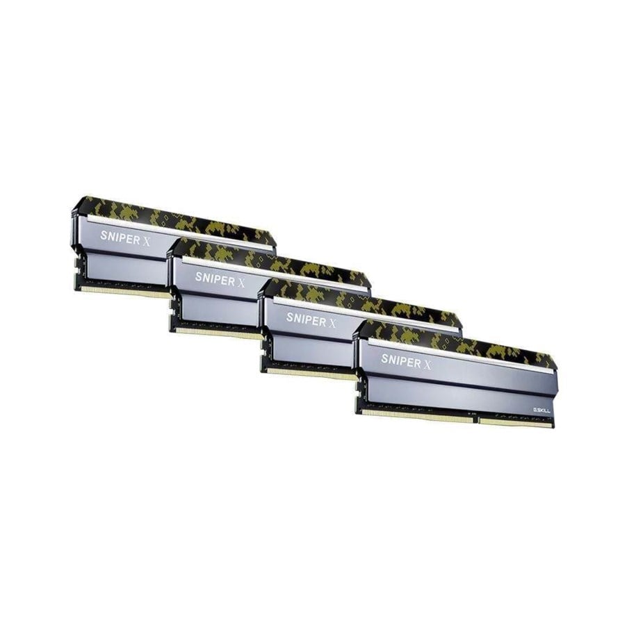 RAM - G.Skill Sniper X DDR4-3200 - 64GB - CL16 - Quad Channel (4 pcs) - Intel XMP - Sølv - F4-3200C16Q-64GSXKB