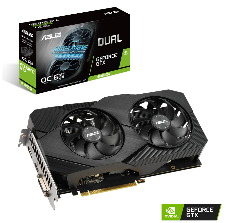 Grafikkort - ASUS GeForce GTX 1660 SUPER DUAL OC EVO - 6GB GDDR6 RAM - Grafikkort - 90YV0DS3-M0NA00
