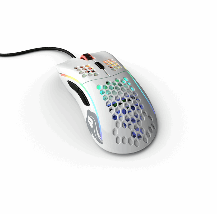 Mus - Glorious Model D - Glossy White - Gaming Mus - Optisk - 6 knapper - Hvid med RGB-LED lys - GD-GWHITE