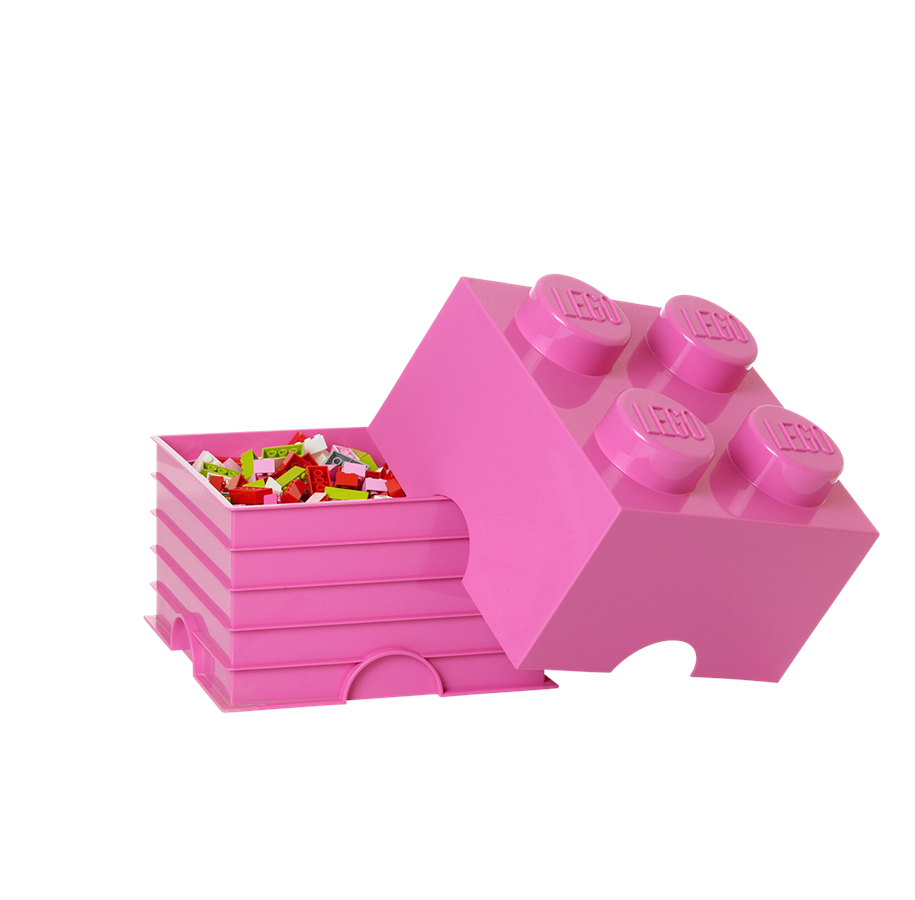 Børneværelse - LEGO opbevaringskasse 4, pink - 40031739