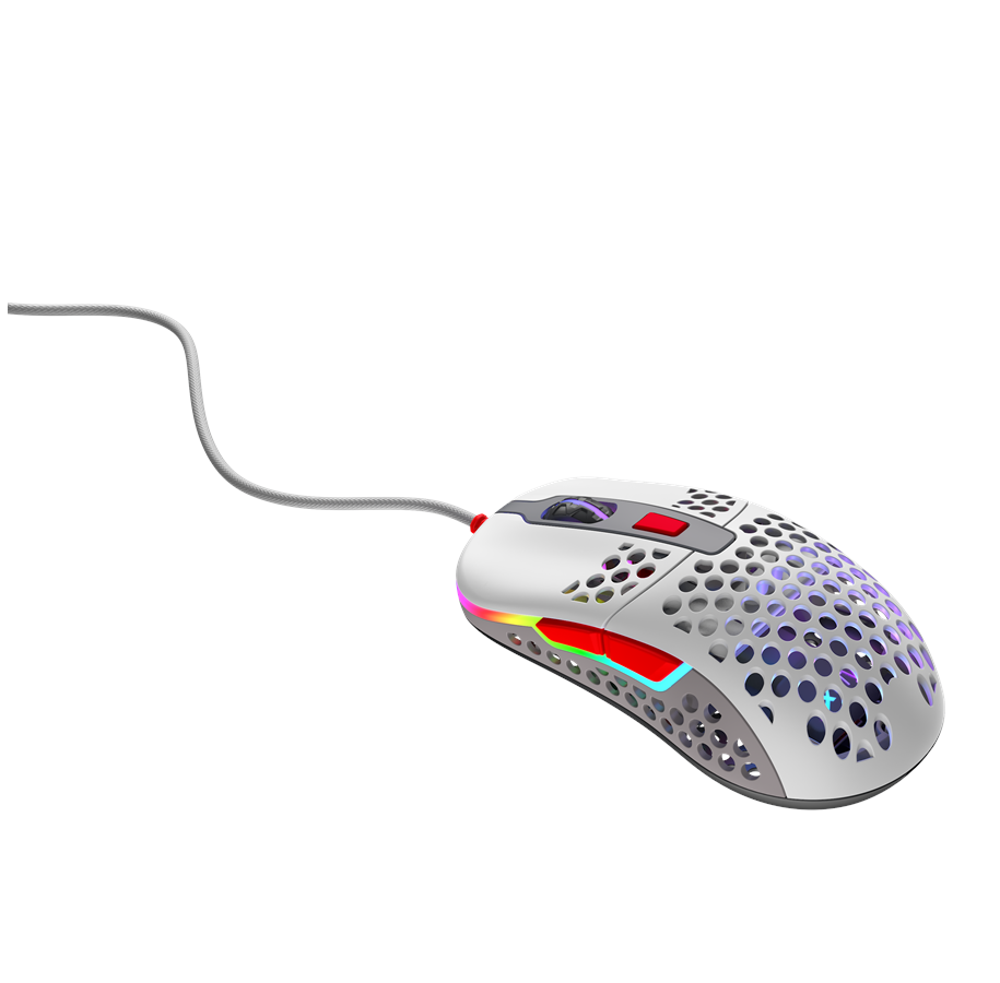 Mus - Xtrfy M42 RGB - Retro - Gaming Mus - Optisk - 6 knapper - Hvid med RGB-LED lys - M42-RGB-RETRO
