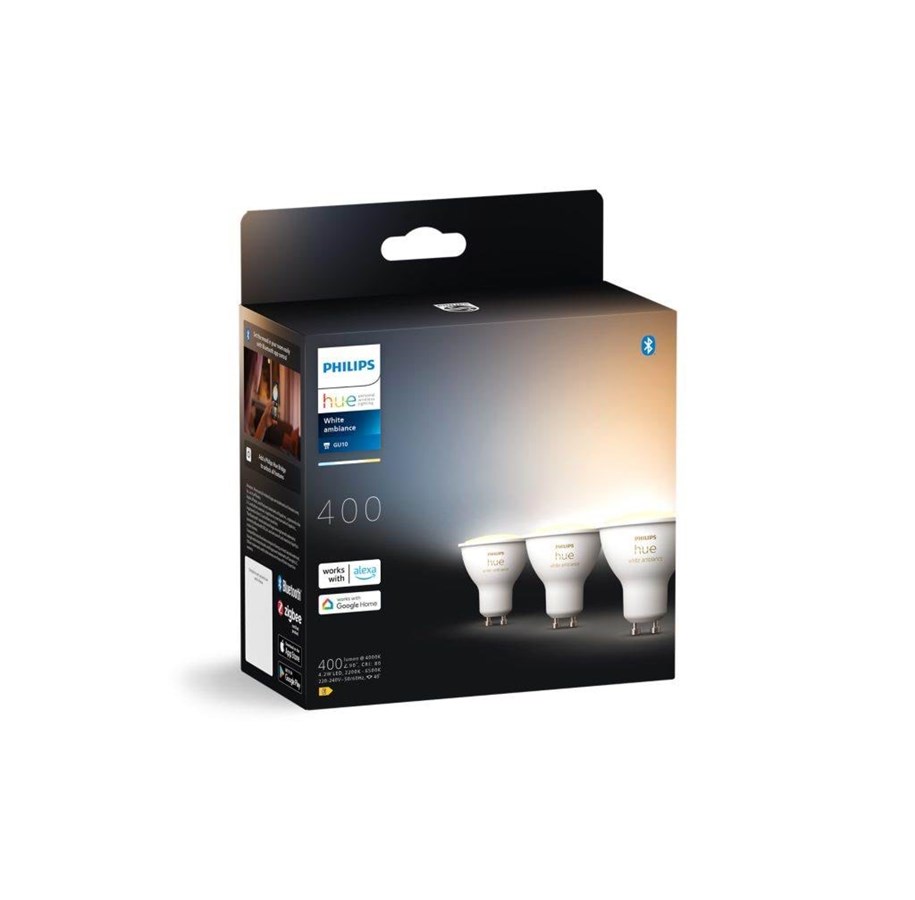 Smart Home - Philips Hue White Ambiance GU10 Spot - 3-Pak - 929001953312
