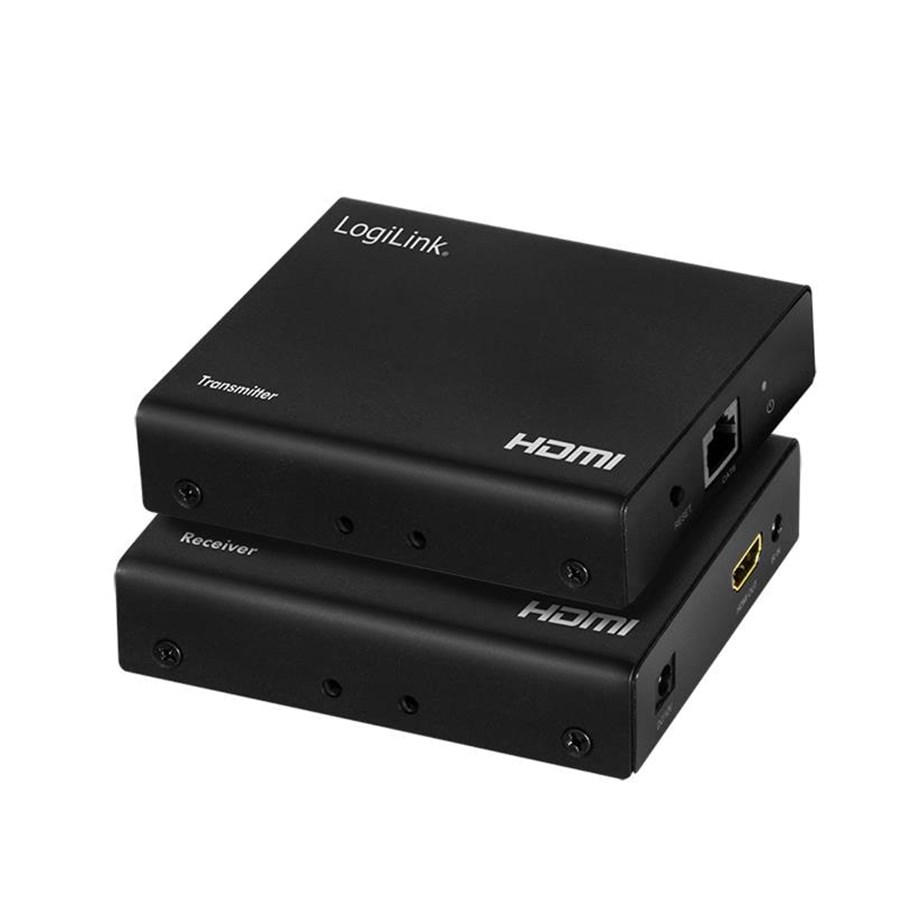 Repeater, boostere, bridges & transceiver - LogiLink HDMI extender/splitter set over IP 70 m 1x2-Port.4K/60 Hz.HDR.IR.POC - HD0030