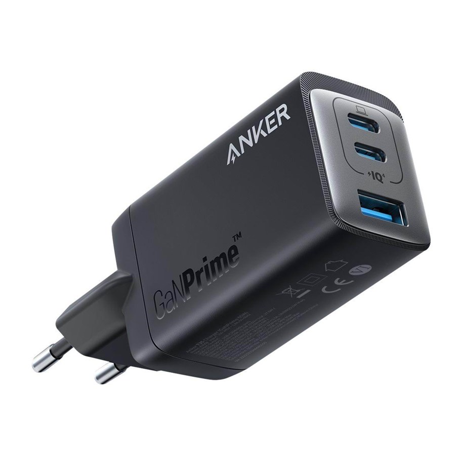 Mobil - Adaptere & Opladere - Anker 735 Charger GaNPrime 65W 1x USB-A 2x USB-C Power Adapter - Black - A2668311