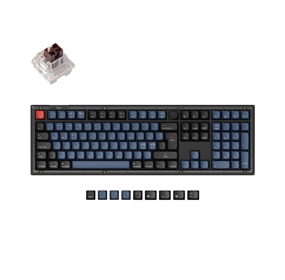 Tastatur - Keychron V6 QMK/VIA Knob - K Pro Brown - Gaming Tastatur - Nordisk - Sort - V6-C3-BO