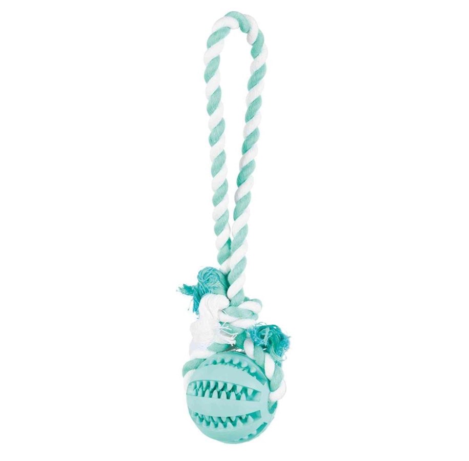 Hunde - Trixie Denta Fun Playing Rope with Ball ø 7/24 cm - TX3299