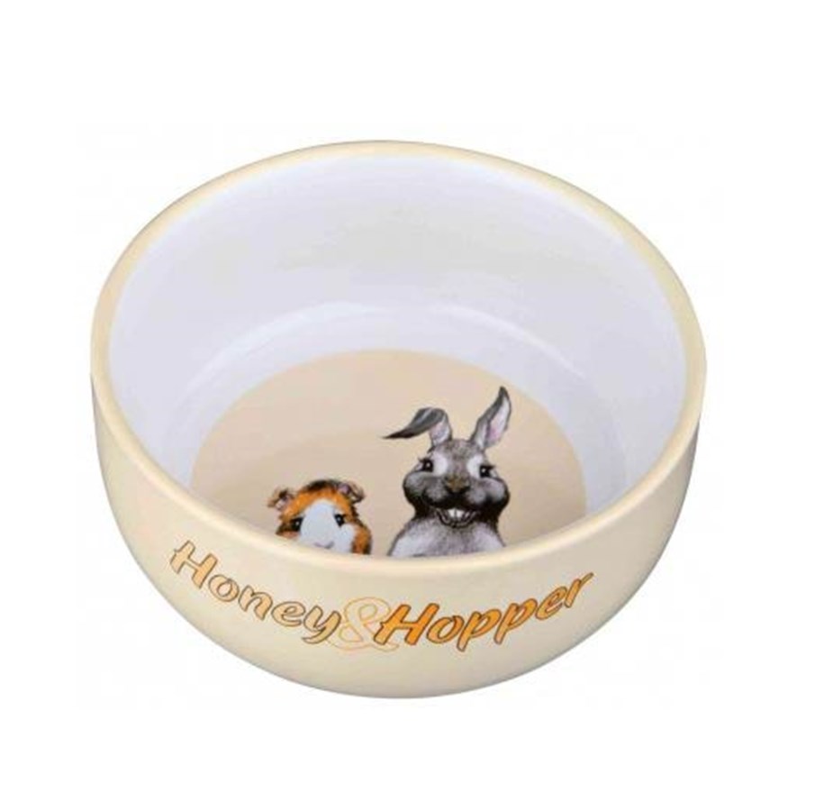 Gnavere - Trixie Honey & Hopper Ceramic Bowl 250 ml/ø 11 cm assorted colours - TX60808