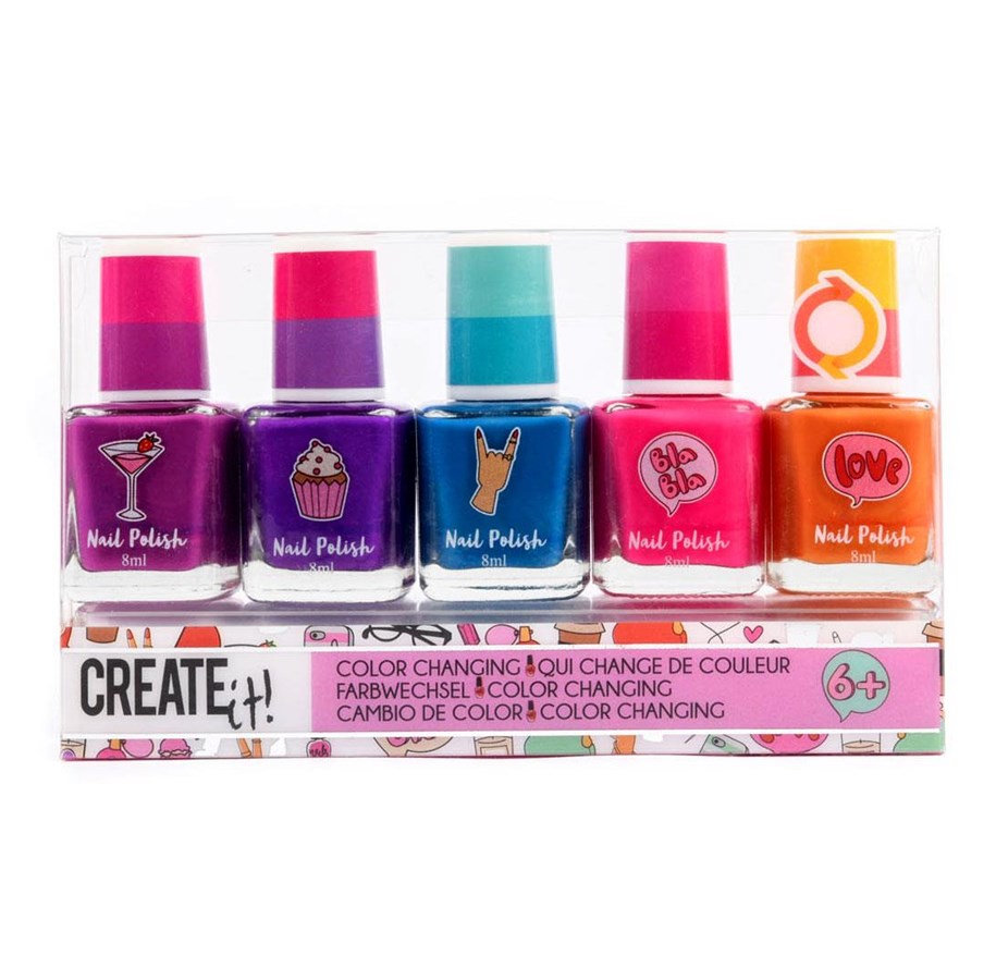 Rolleleg - CREATE IT! Beauty Color Changing Nail Polish 5pcs - 84148