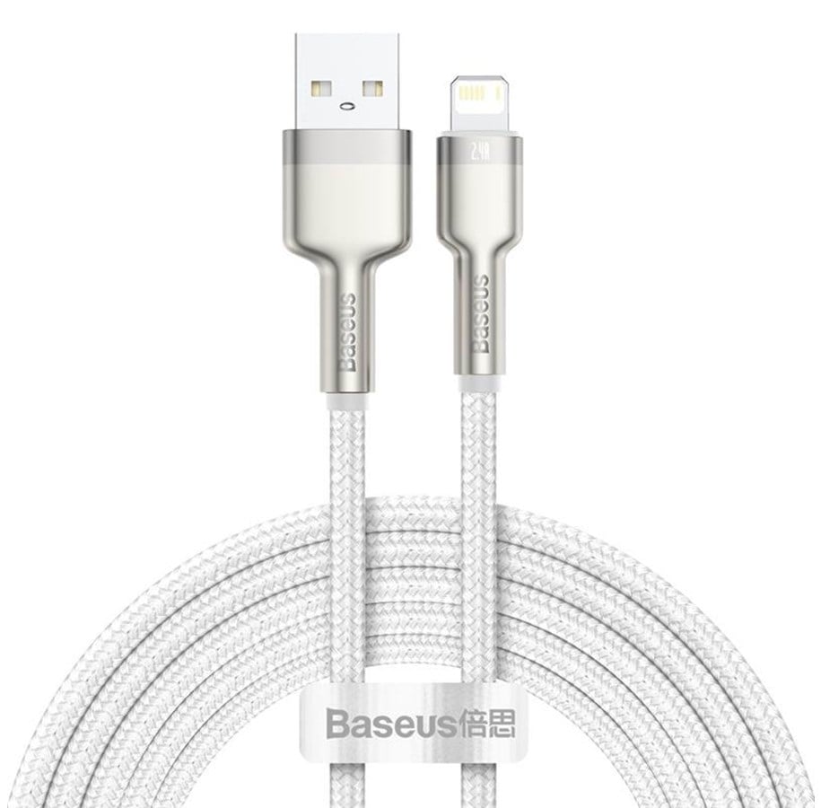USB kabel - Baseus USB cable for Lightning  Cafule 2.4A 2m (white) - CALJK-B02