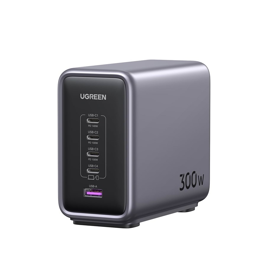 Mobil - Adaptere & Opladere - UGREEN Nexode 300W GaN Wall USB-C Charger 5 Ports - 90903B-error