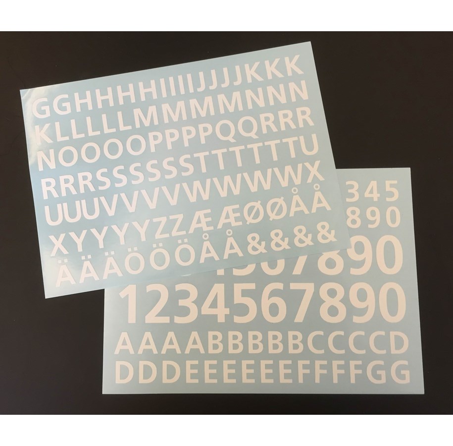 Postkasser - MEFA Bogstav/tal ark , Hvid - A13300