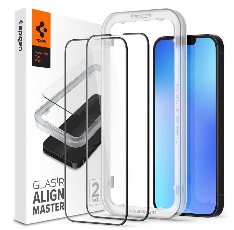 Mobil - Beskyttelsesglas - Spigen tR Align Master 2 Pack - FC black - iPhone 14 Plus/iPhone 13 Pro Max - AGL03377