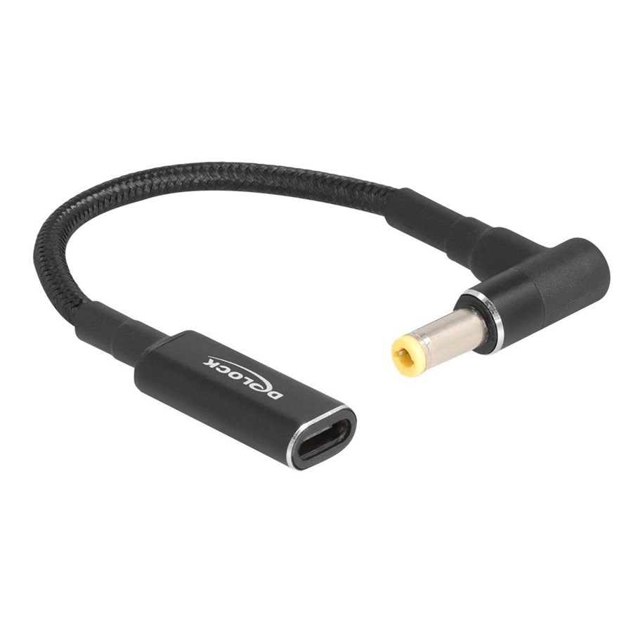Strømkabel (intern) - DeLOCK - power adapter - 24 pin USB-C to DC jack 5.5 x 2.5 mm - 15 cm - 60040
